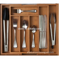 Wholesale Bamboo Extendable Drawer Extendable 7 Slots Organizer Cutlery Tray Bamboo Utensils Utility Accessories Storage Cheap